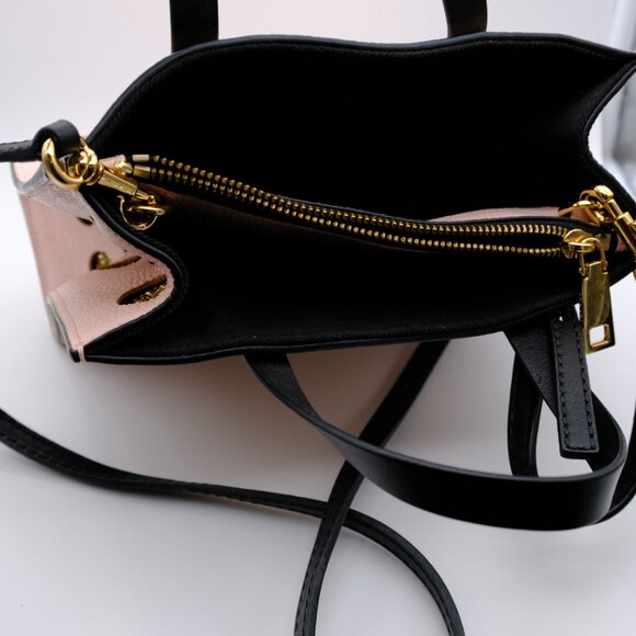 Marc Jacobs Mini Grind Leather Crossbody Satchel, Peach/Lt Pink w/Gold Circles - Picture 4 of 5